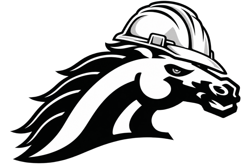 Mustang Logo with Construction Hat